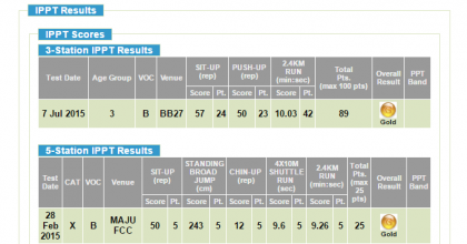 Logen's IPPT Past Scores