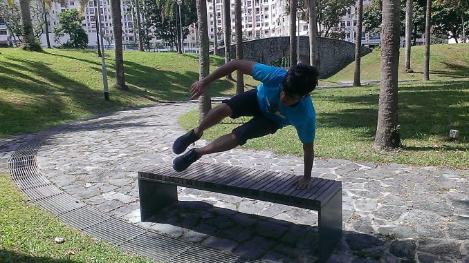 Vaulting over a bench (progression)