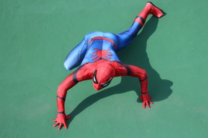 Spider-man cosplay with acrobatics