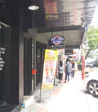 The stairs that lead to Boxing King Muay Thai (turn left at the Boxing King sign)